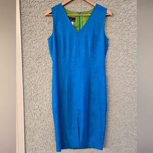 Carol Little Vintage Bright Blue Sleeveless Dress